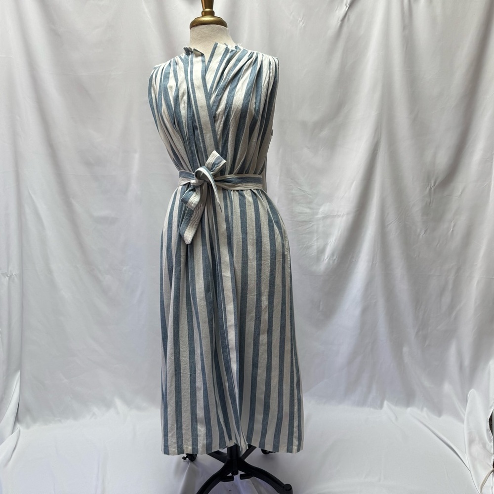 Mii Striped Blue and White Midi Dress